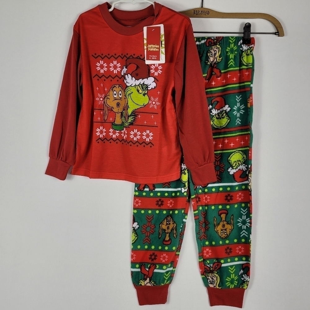 NWT Jammies For Your Families Grinch Two-Piece Set L/S Shirt And Pants Size 2T